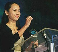 Webmaster Cheryl Fuerte (aka Inday) at the 1999 Philippine Web Awards